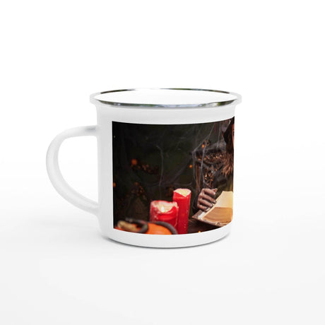 White 12oz Enamel Mug Halloween - Hilstor