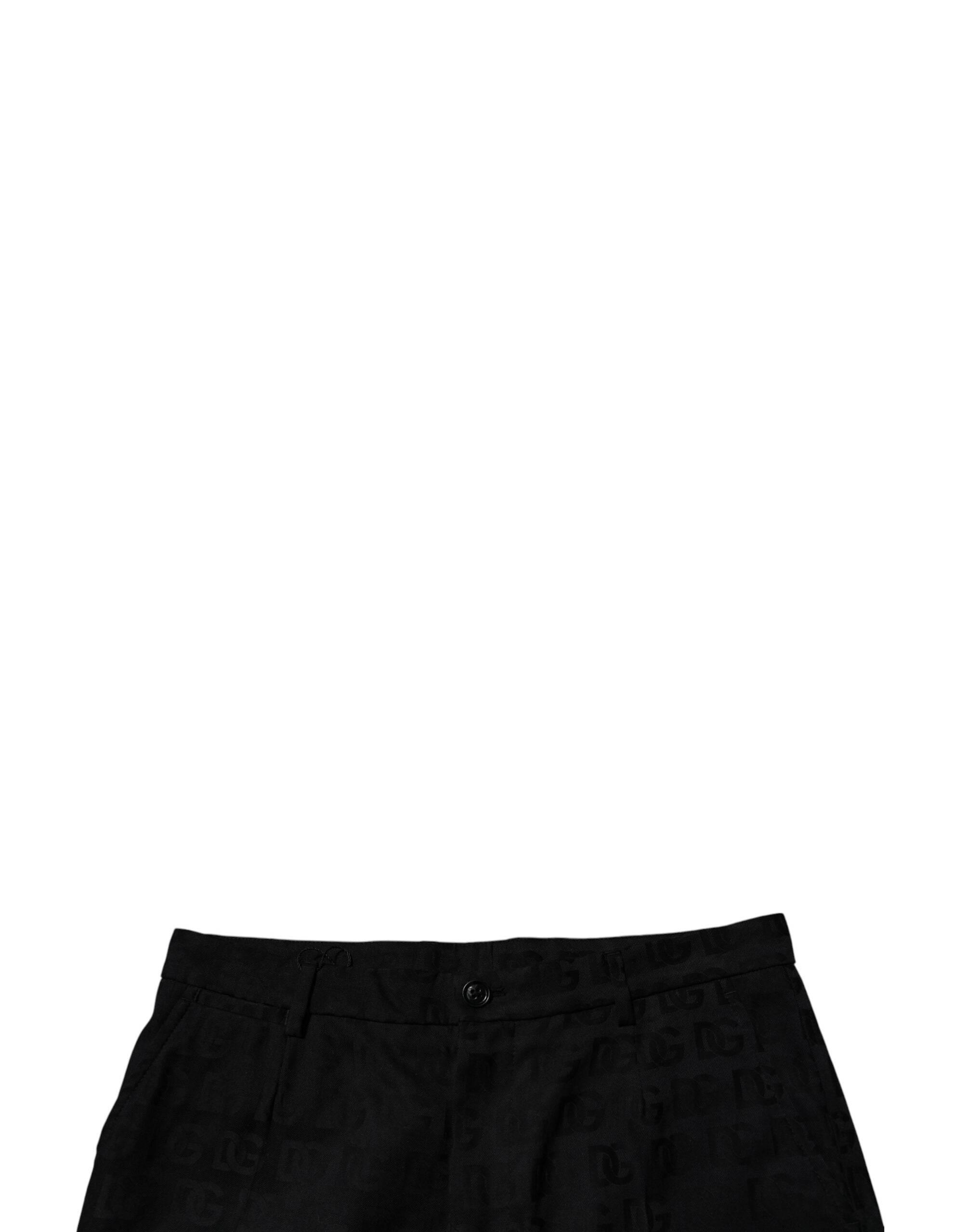 Dolce & Gabbana Black Cotton Casual Mid Waist Chino Shorts - Hilstor