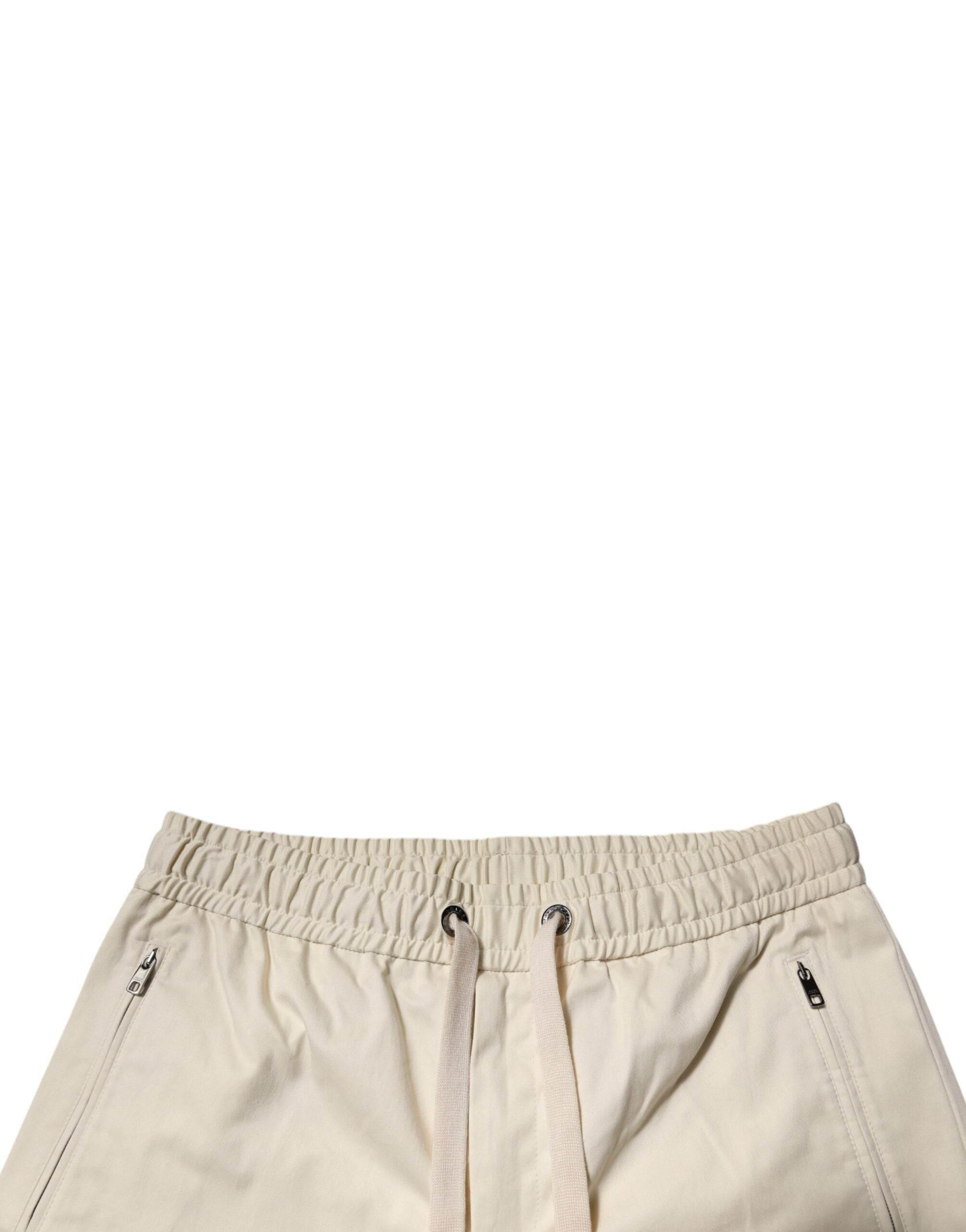 Dolce & Gabbana Off White Cotton Stretch Men Bermuda Shorts - Hilstor