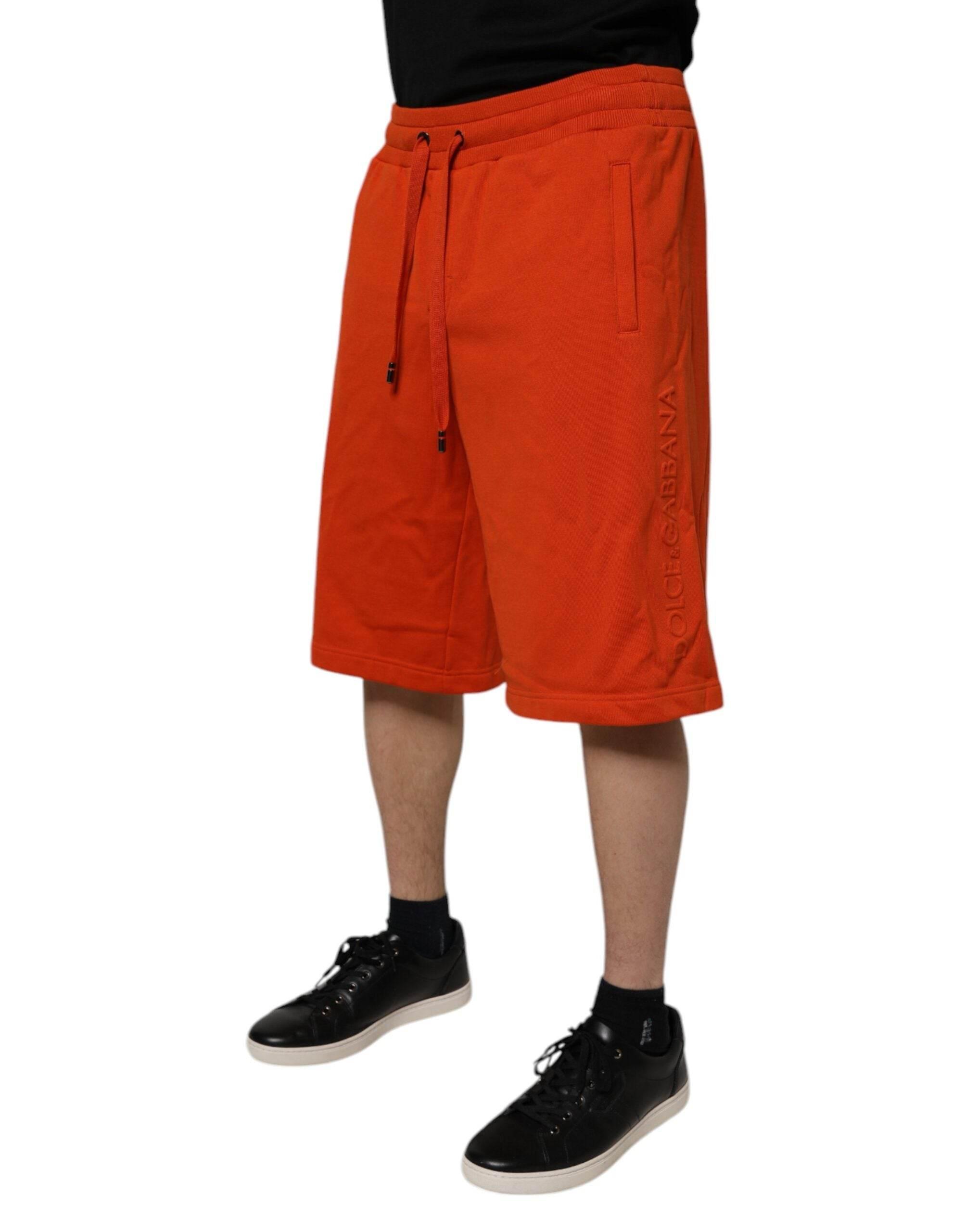 Dolce & Gabbana Red Cotton Blend Mid Waist Men Bermuda Shorts - Hilstor