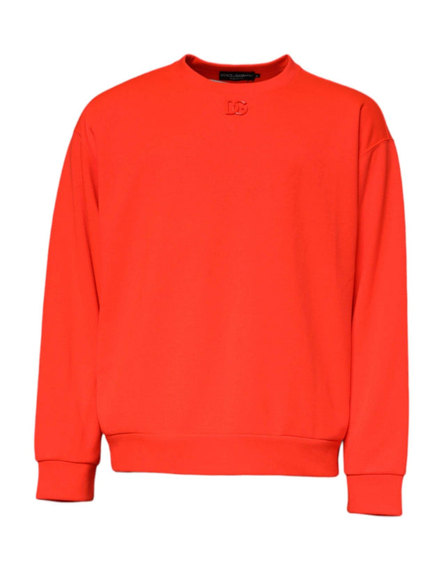 Dolce & Gabbana Red Logo Polyester Crew Neck Sweatshirt Sweater - Hilstor