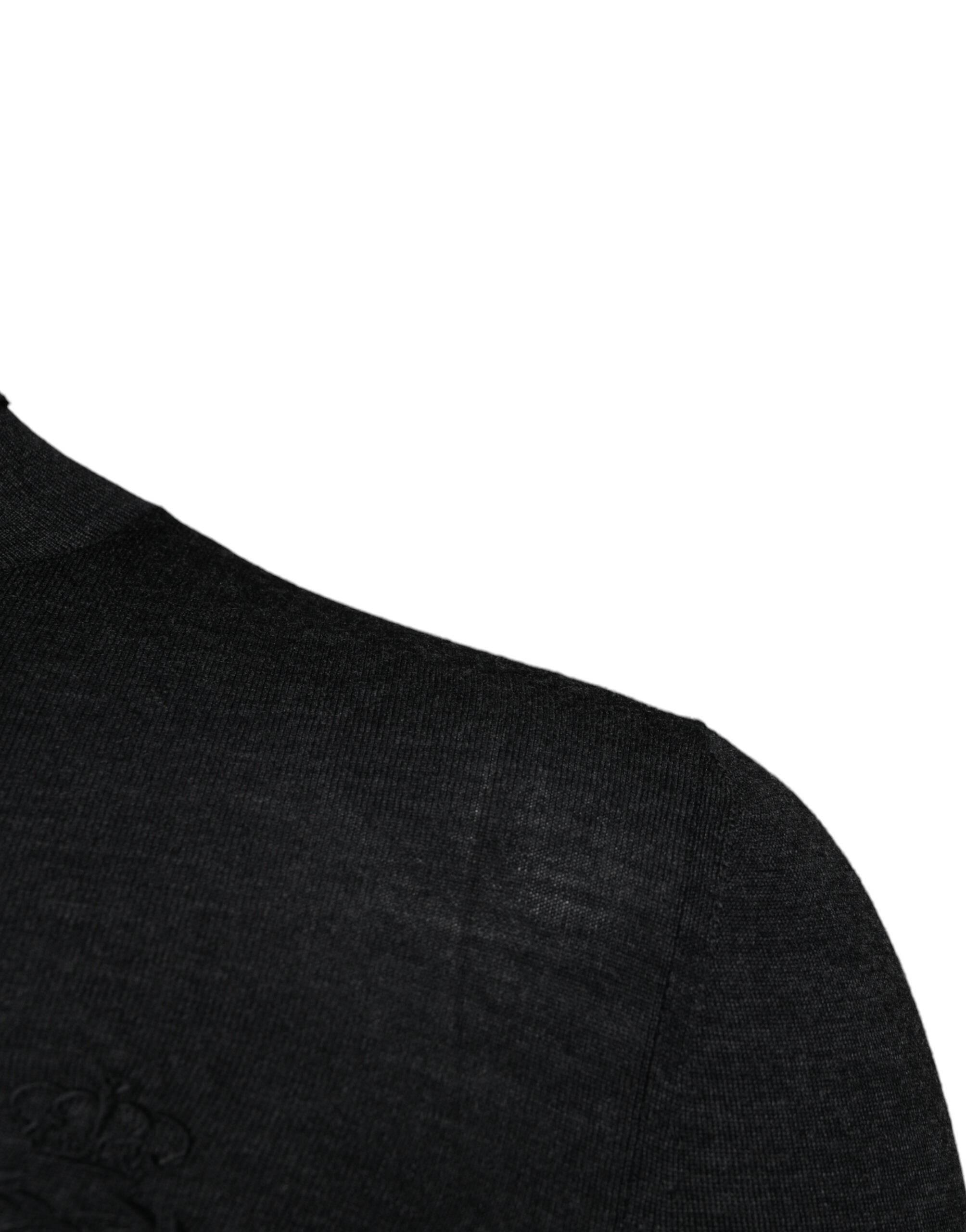 Dolce & Gabbana Black Wool Turtleneck Pullover Sweater - Hilstor