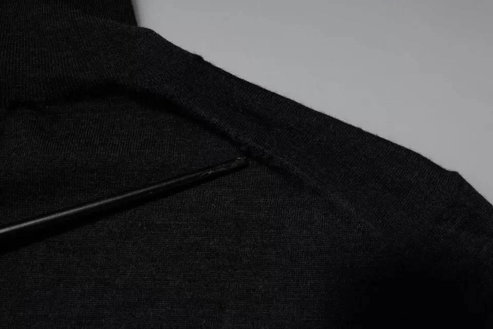 Dolce & Gabbana Black Wool Turtleneck Pullover Sweater - Hilstor