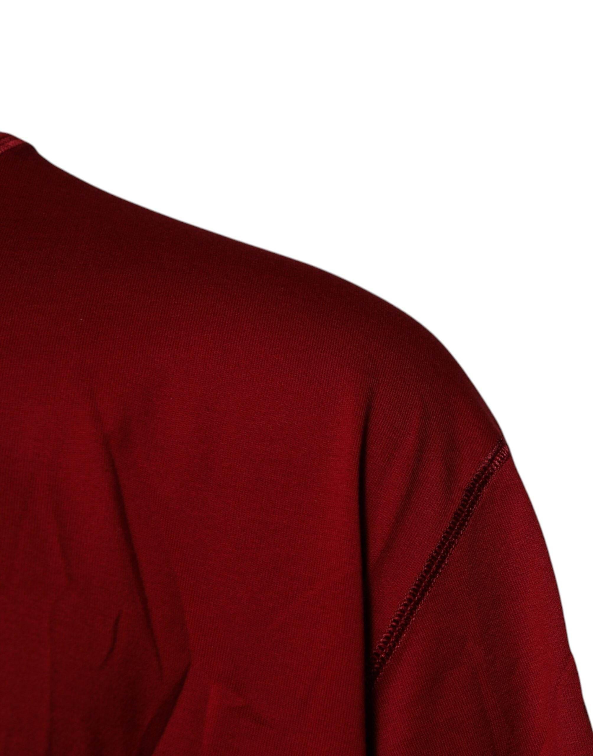 Dolce & Gabbana Red Logo Tape Cotton Crew Neck T-shirt - Hilstor