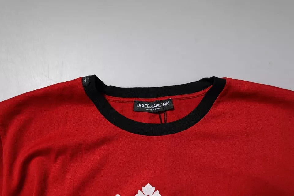 Dolce &amp; Gabbana rød logo krone bomuld T-shirt med rund hals