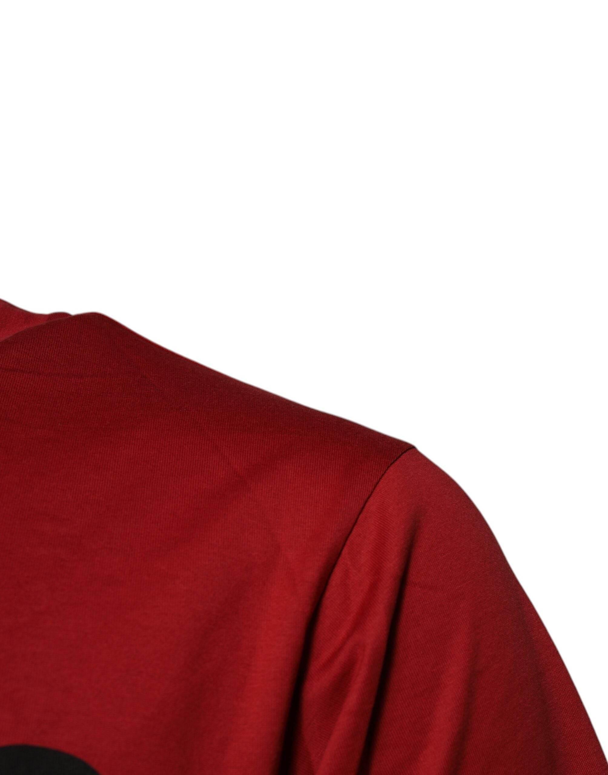 Dolce & Gabbana Red DG Logo Cotton Crew Neck T-shirt - Hilstor