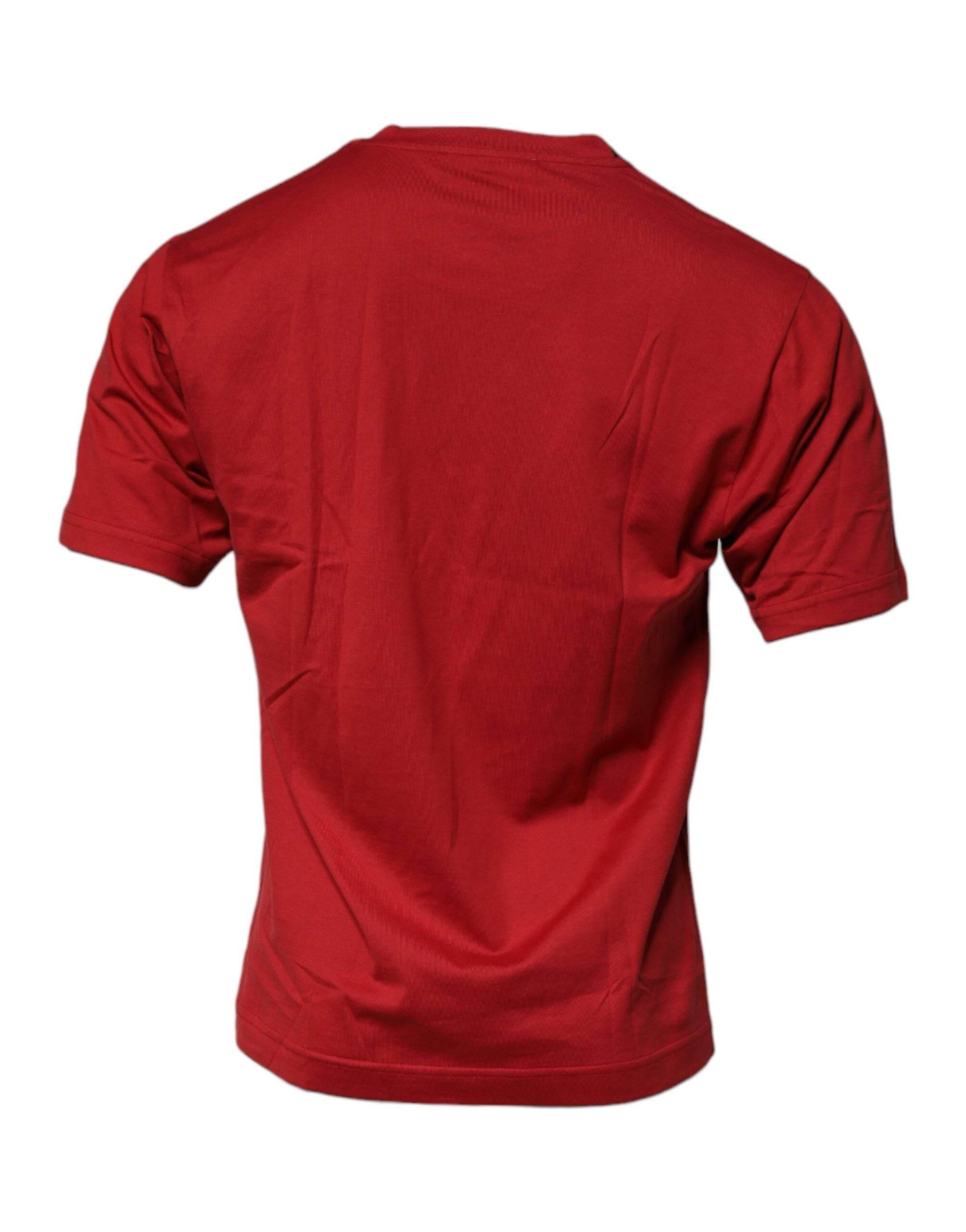 Dolce & Gabbana Red DG Logo Cotton Crew Neck T-shirt - Hilstor