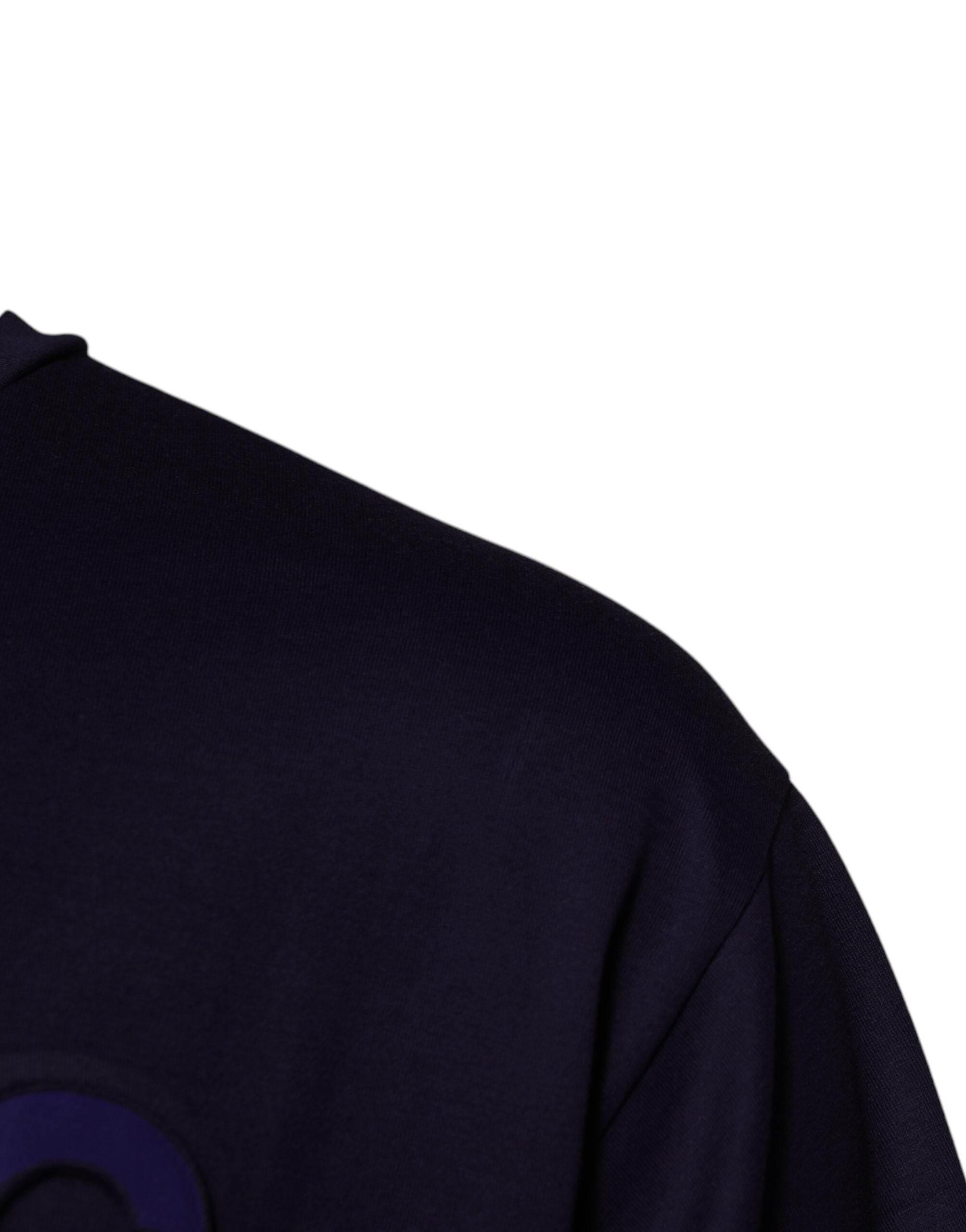 Dolce & Gabbana Navy Blue DG Logo Cotton Crew Neck T-shirt - Hilstor