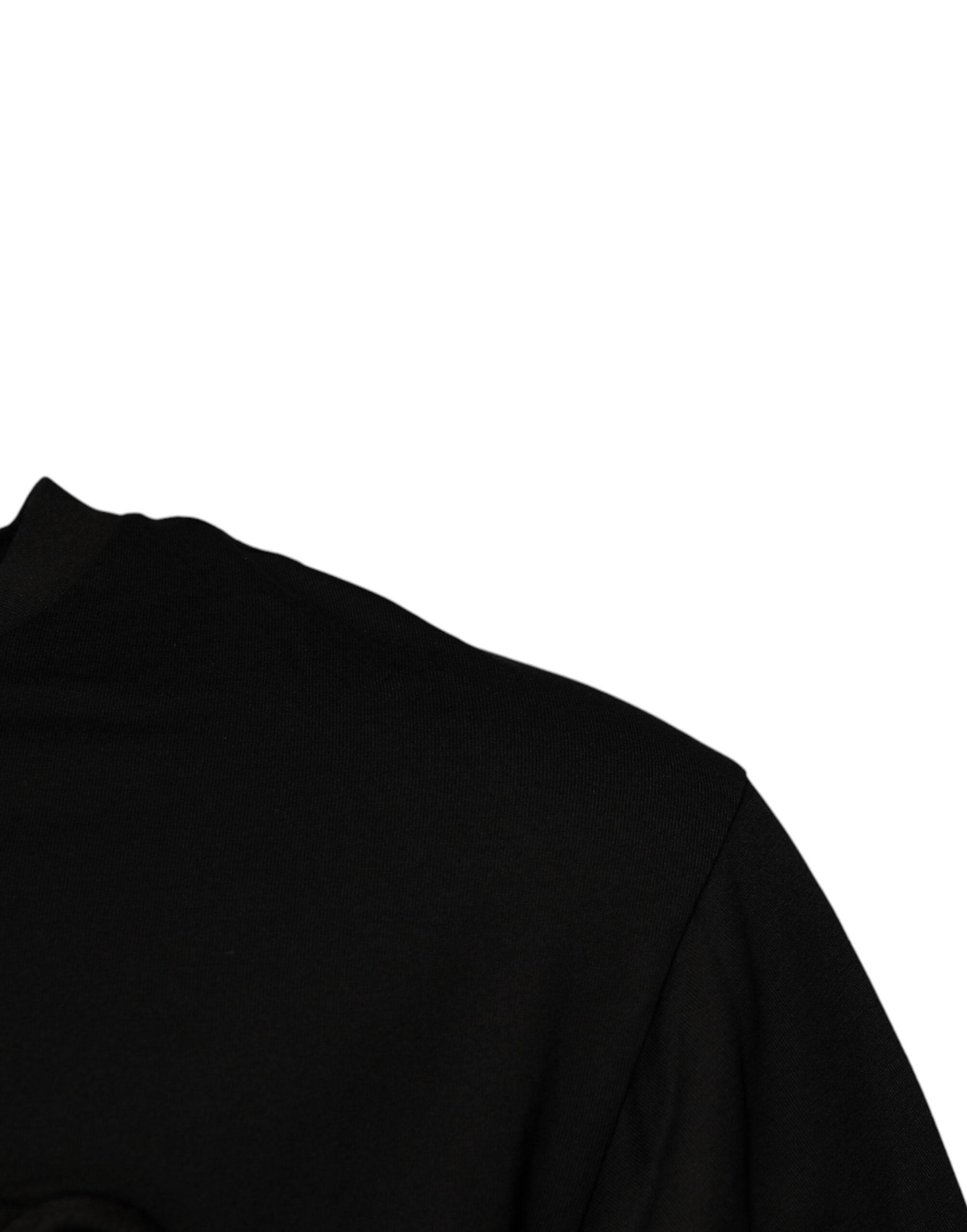 Dolce & Gabbana Black DG Logo Cotton Crew Neck T-shirt - Hilstor