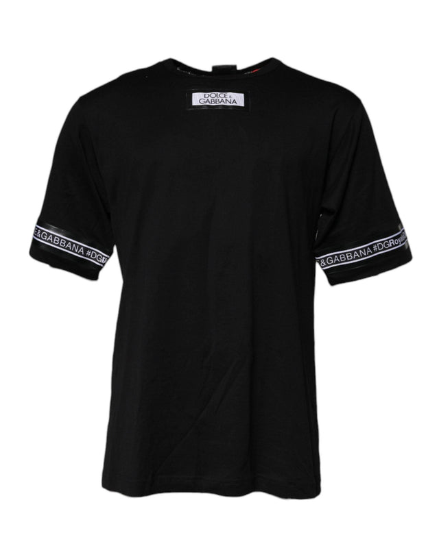 Dolce & Gabbana Black #DGMILLENNIALS Cotton Crew Neck T-shirt - Hilstor