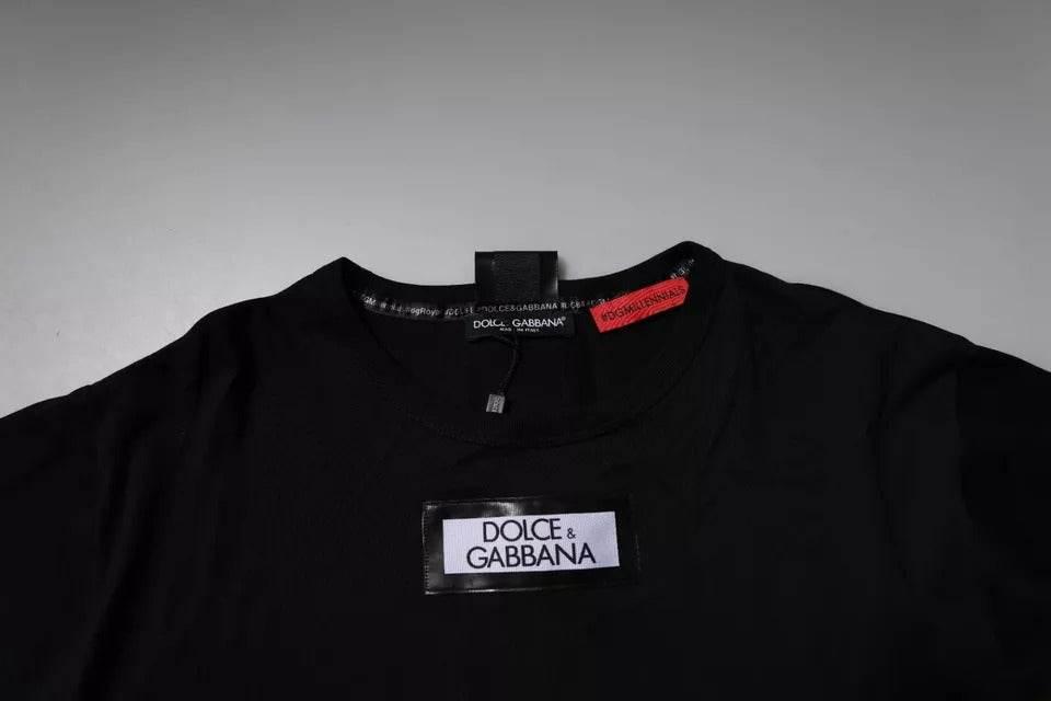 Dolce & Gabbana Black #DGMILLENNIALS Cotton Crew Neck T-shirt - Hilstor