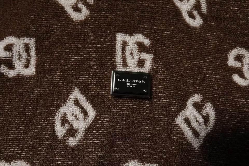 Dolce & Gabbana Brown Logo Monogram Cotton Crew Neck T-shirt - Hilstor