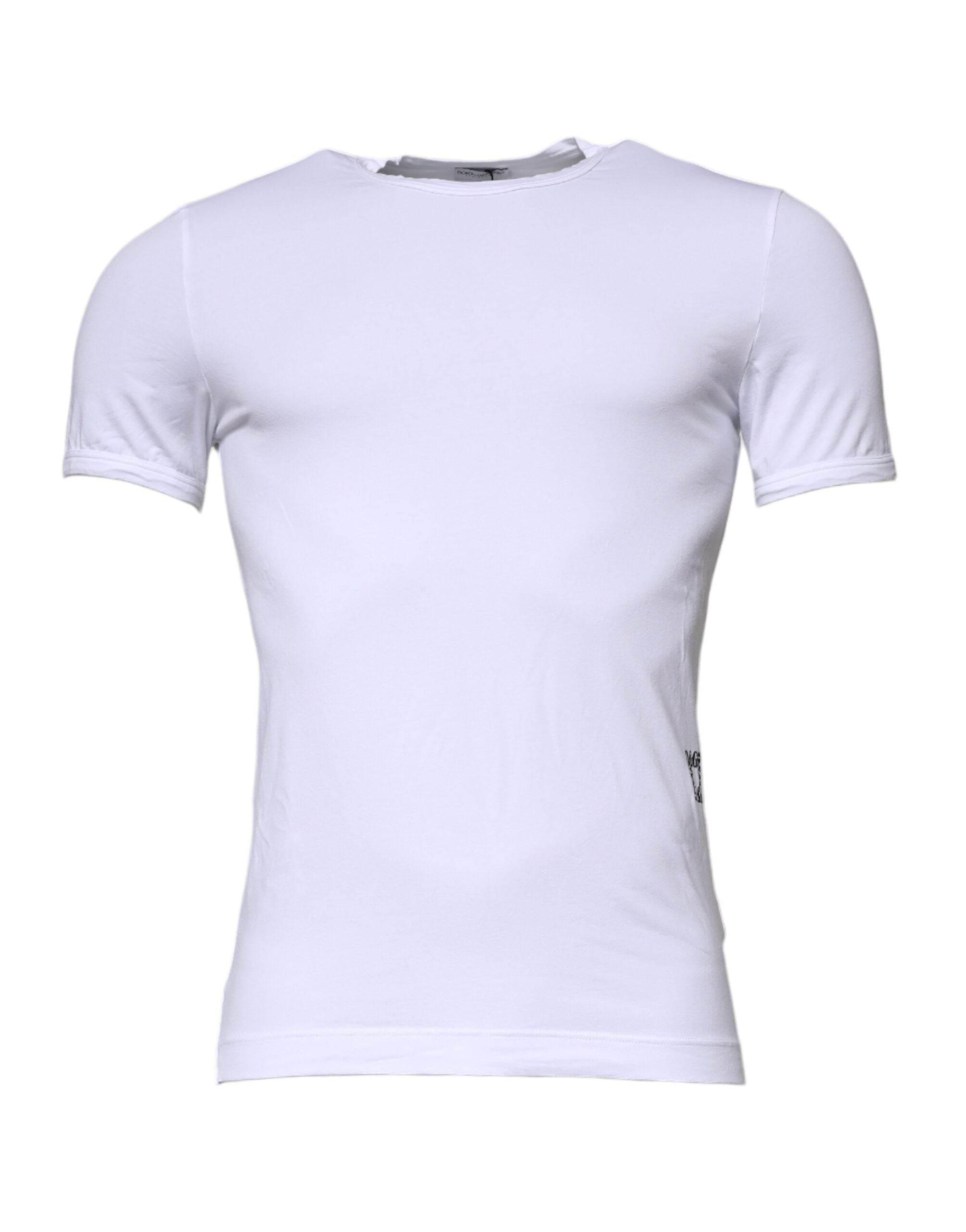 Dolce & Gabbana White Cotton Stretch Crewneck Underwear T-shirt - Hilstor