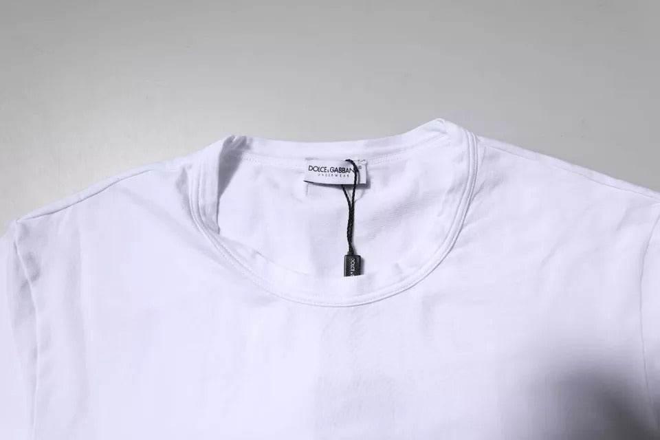 Dolce & Gabbana White Cotton Stretch Crewneck Underwear T-shirt - Hilstor