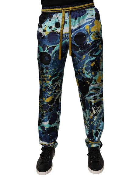 Dolce & Gabbana Multicolor Marble Print Jogger Sweatpants Pants - Hilstor