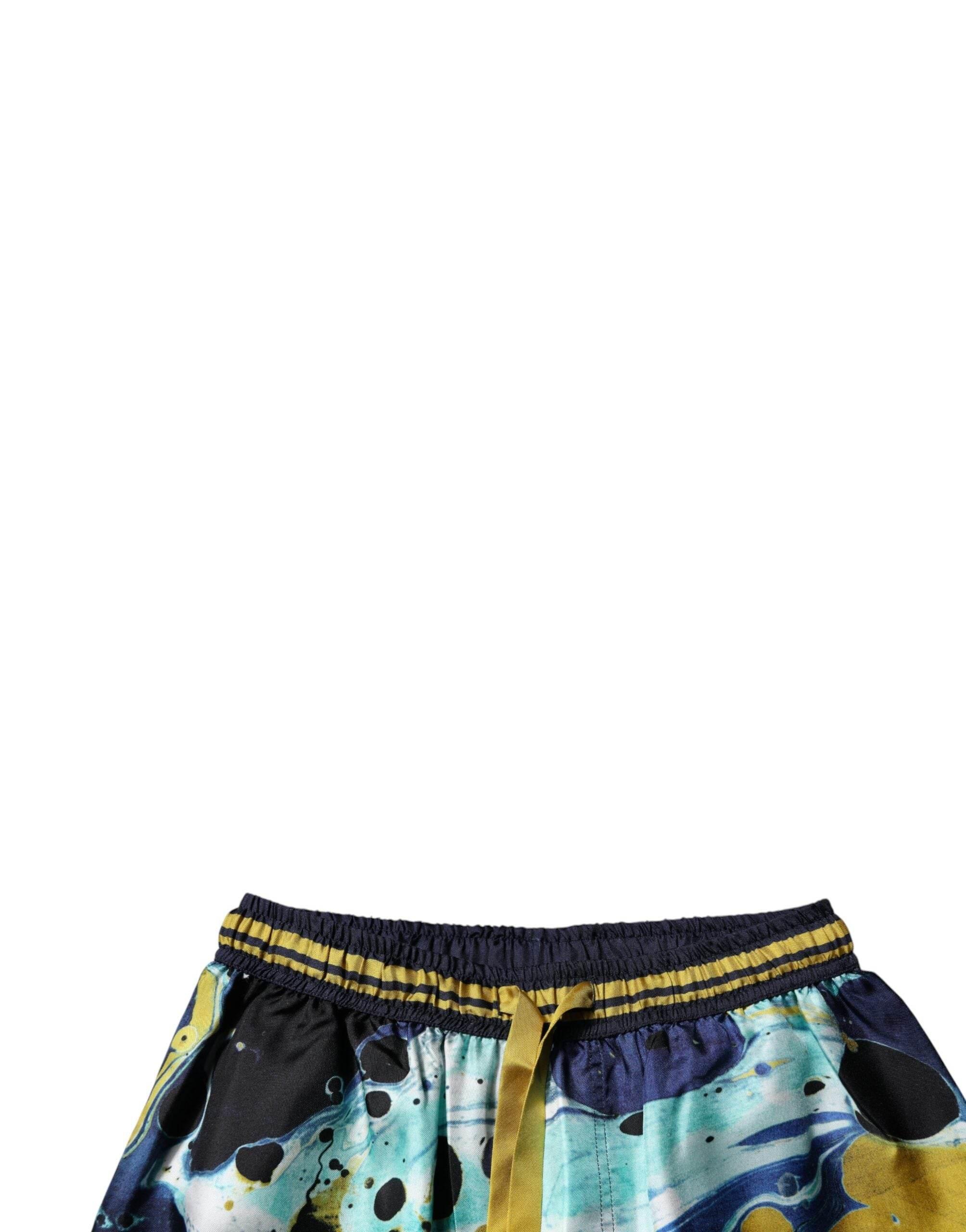 Dolce & Gabbana Multicolor Marble Print Jogger Sweatpants Pants - Hilstor
