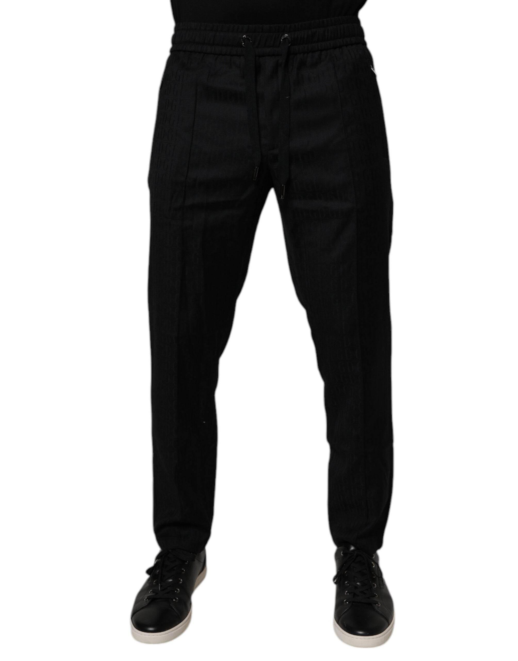 Dolce & Gabbana Black Wool Jogger Jogging Pants - Hilstor