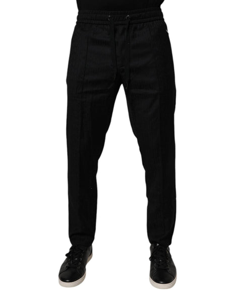 Dolce & Gabbana Black Wool Jogger Jogging Pants - Hilstor