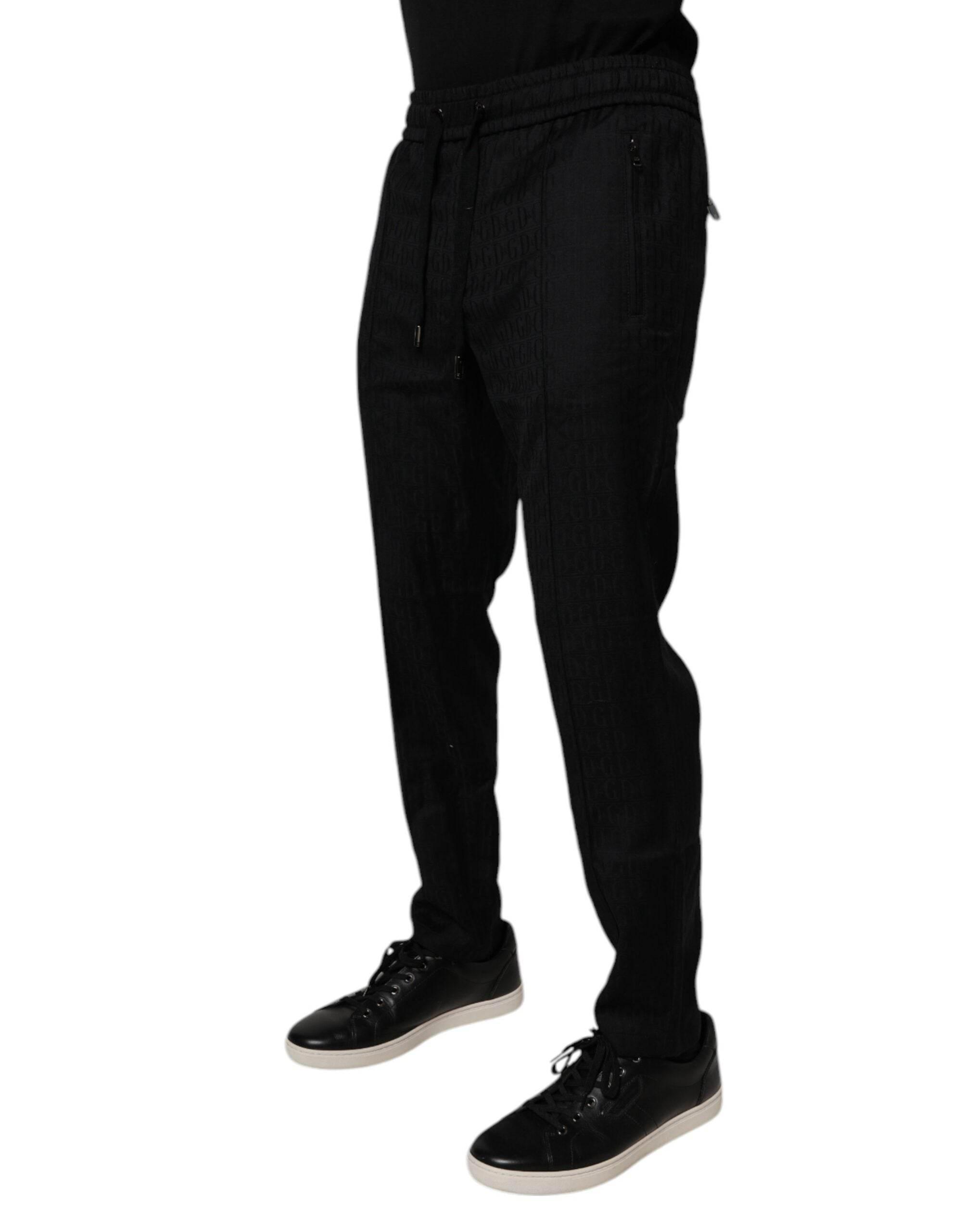 Dolce & Gabbana Black Wool Jogger Jogging Pants - Hilstor
