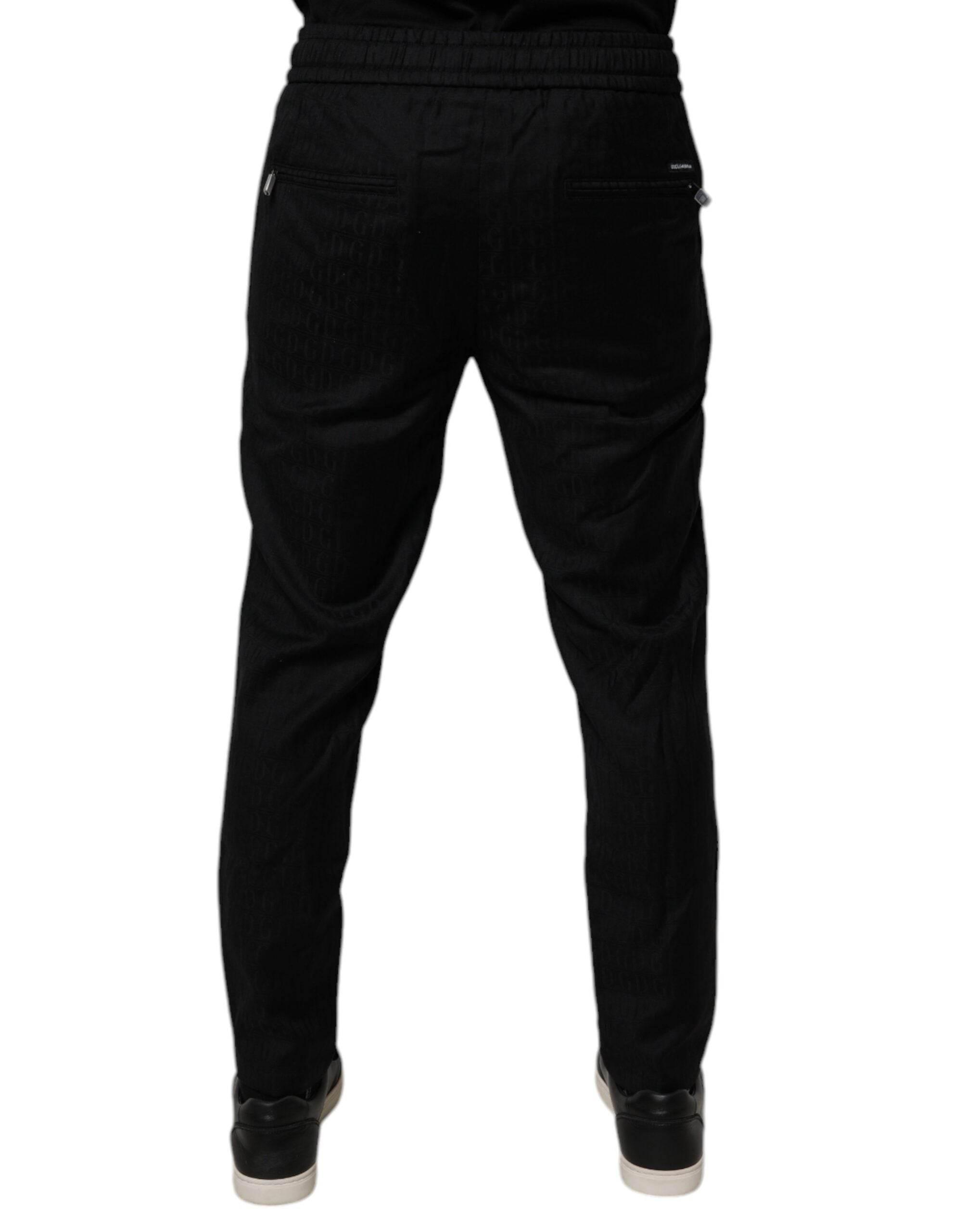 Dolce & Gabbana Black Wool Jogger Jogging Pants - Hilstor