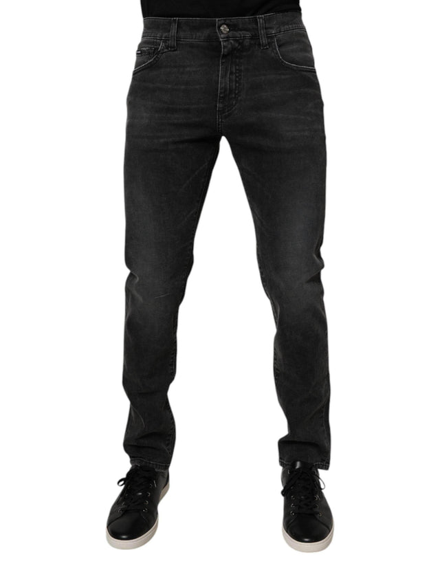 Dolce & Gabbana Black Cotton Stretch Skinny Men Denim Jeans - Hilstor