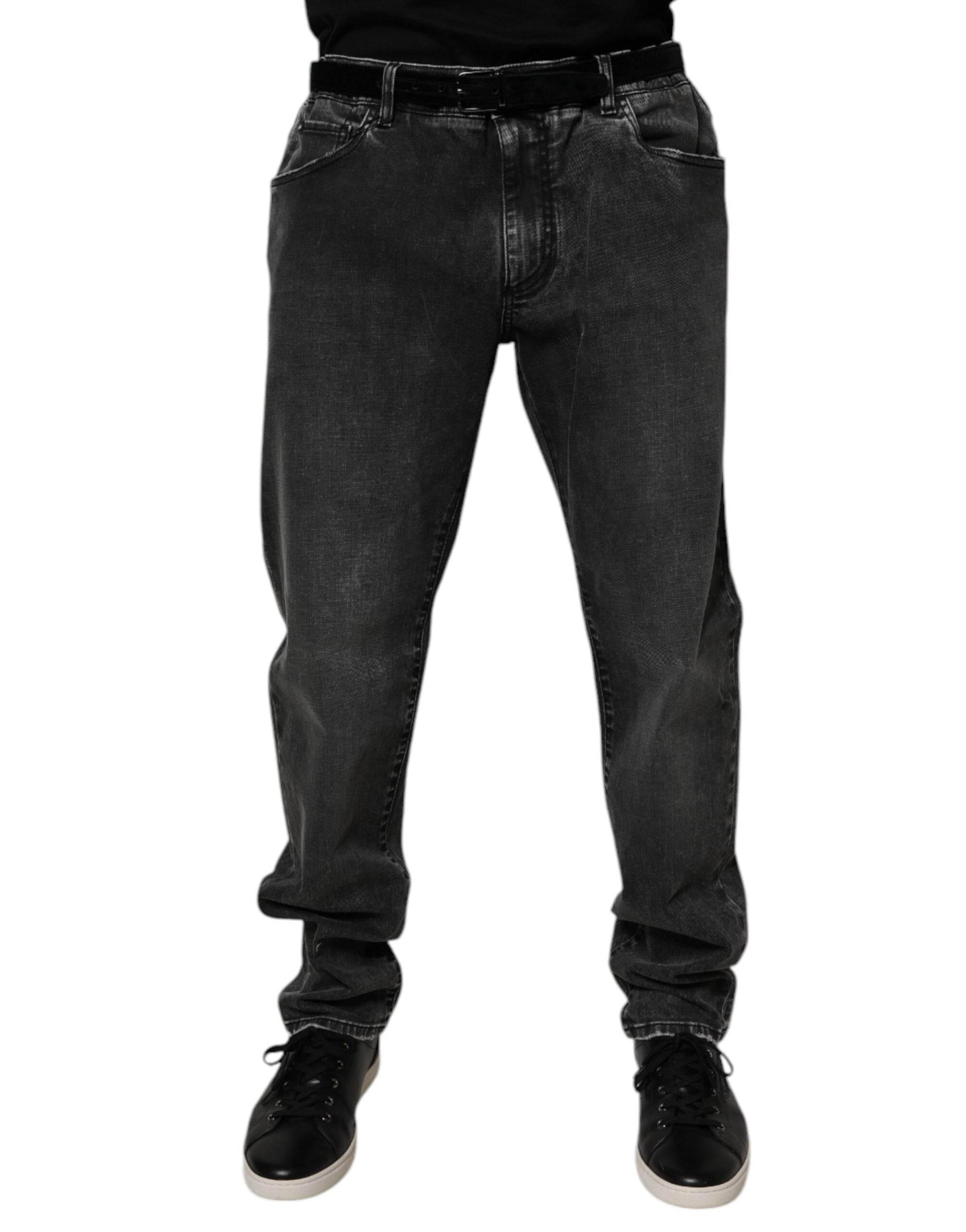 Dolce & Gabbana Black Cotton Stretch Skinny Men Denim Jeans - Hilstor