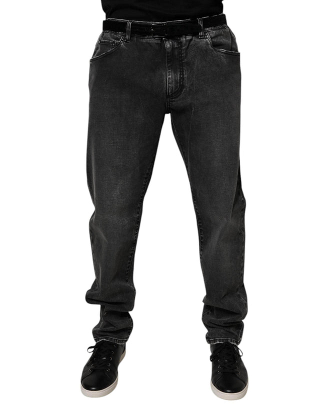 Dolce & Gabbana Black Cotton Stretch Skinny Men Denim Jeans - Hilstor