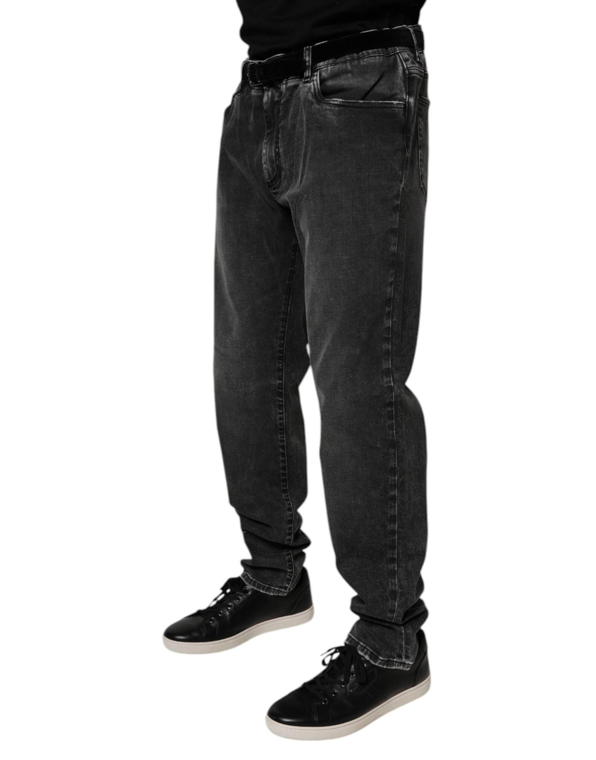 Dolce & Gabbana Black Cotton Stretch Skinny Men Denim Jeans - Hilstor