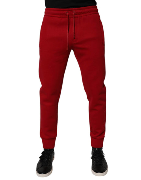 Dolce & Gabbana Red Cotton Jogger Jogging Pants - Hilstor