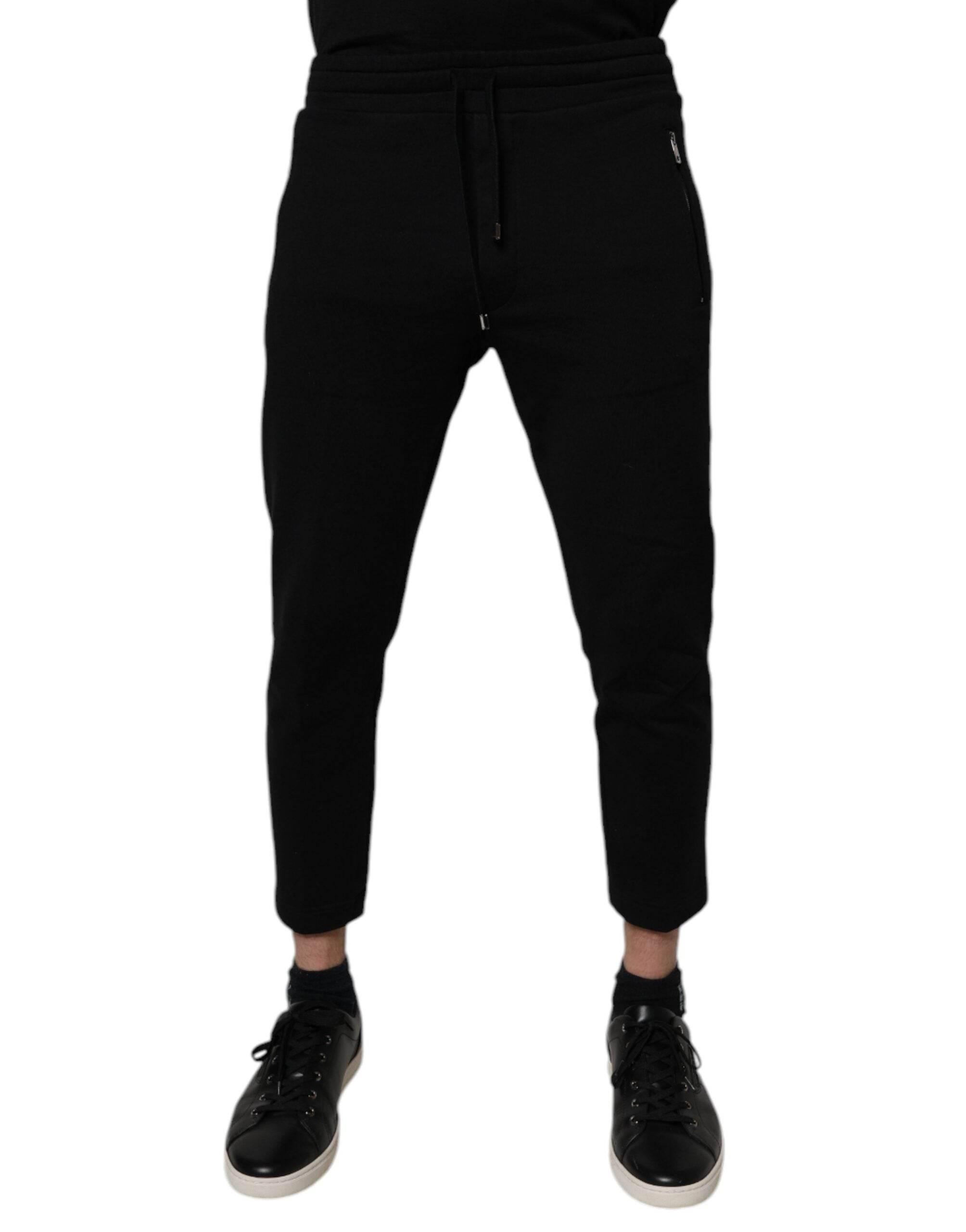Dolce & Gabbana Black Cotton Jogger Jogging Pants - Hilstor