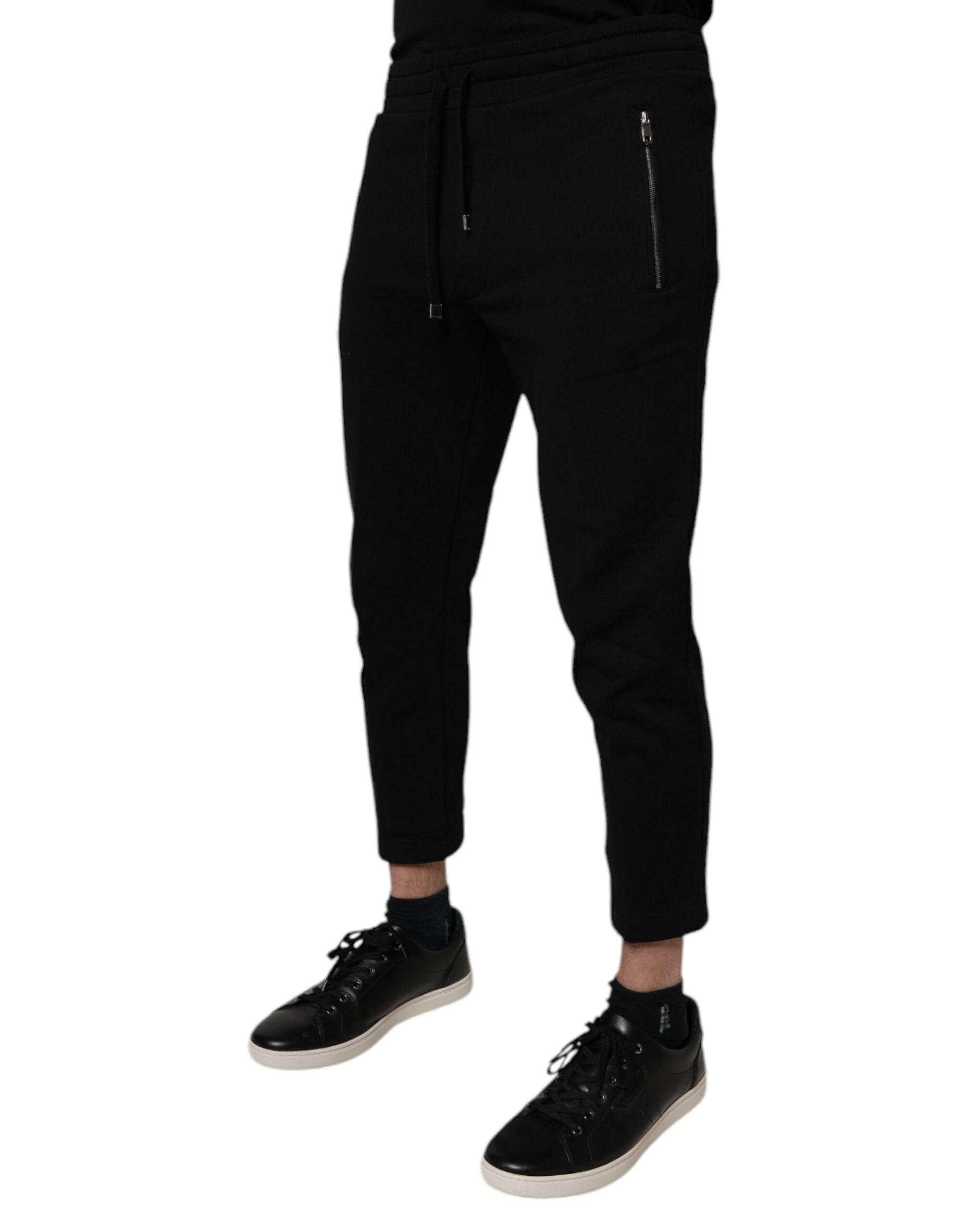 Dolce & Gabbana Black Cotton Jogger Jogging Pants - Hilstor