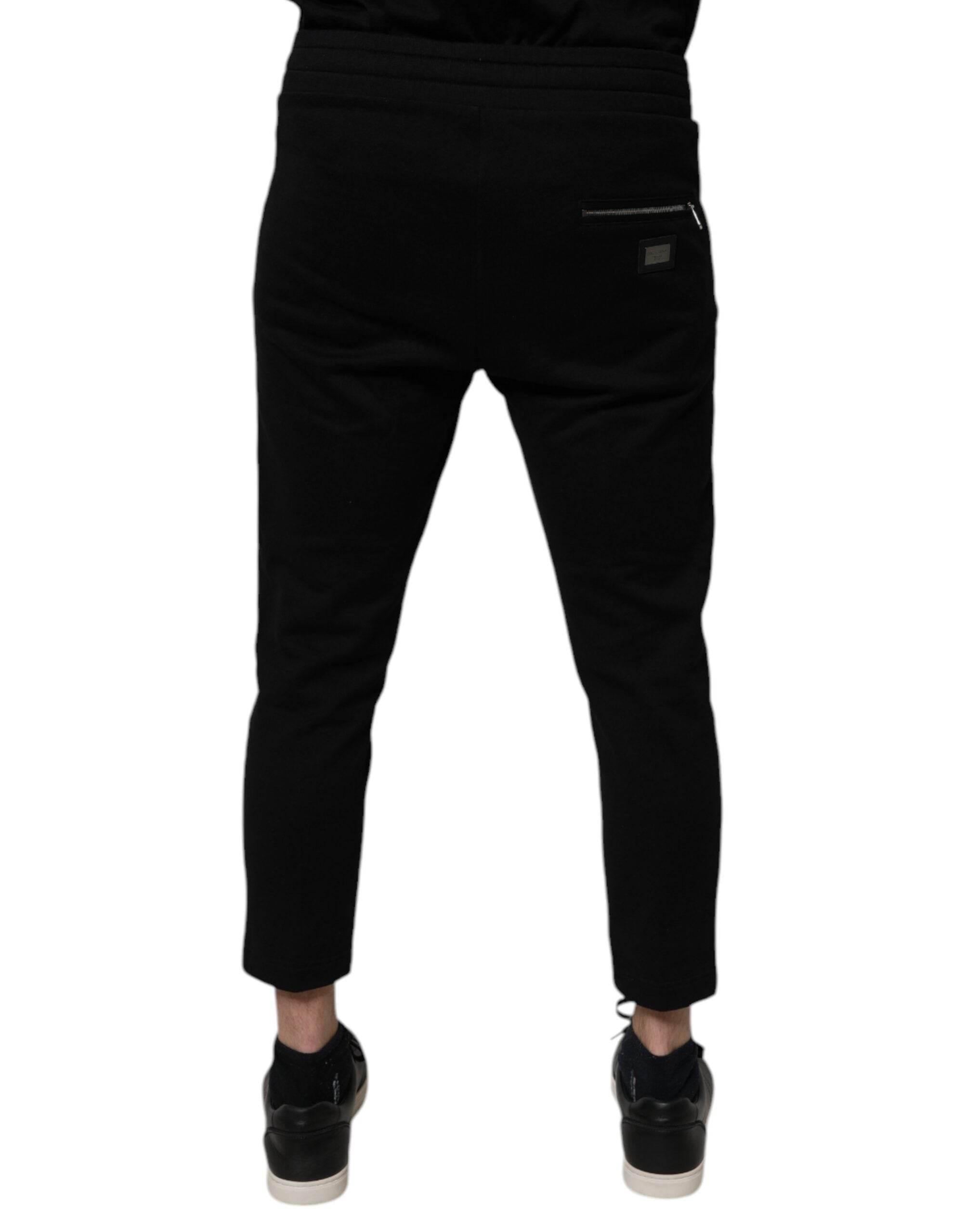 Dolce & Gabbana Black Cotton Jogger Jogging Pants - Hilstor