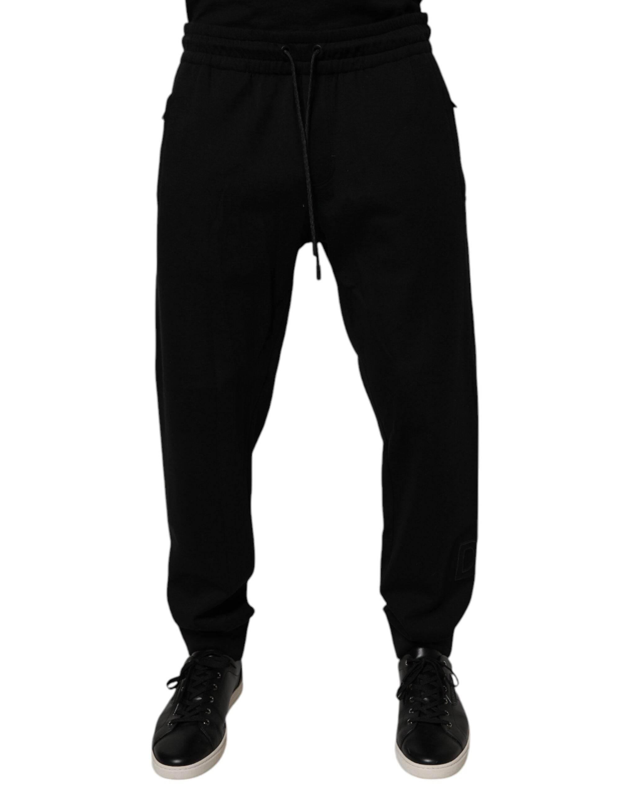 Dolce & Gabbana Black Cotton Jogger Jogging Pants - Hilstor