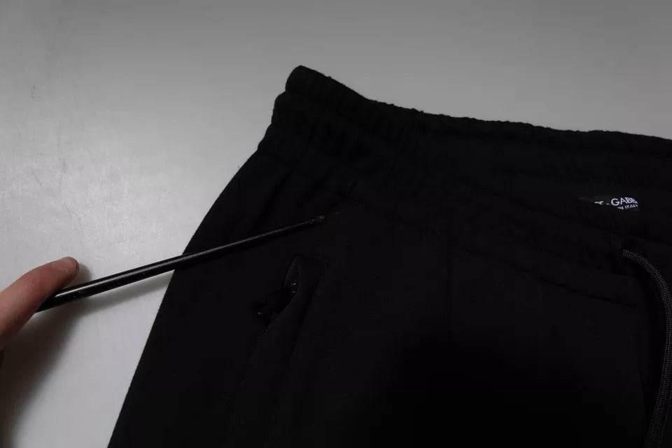 Dolce & Gabbana Black Cotton Jogger Jogging Pants - Hilstor