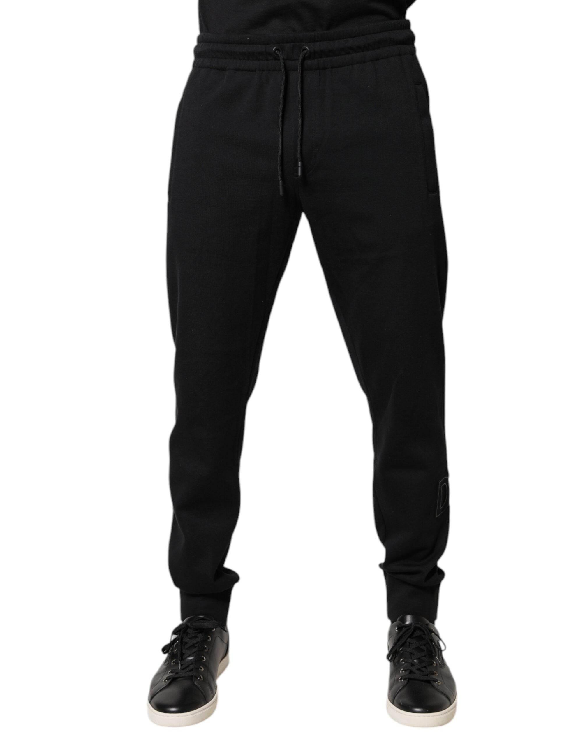 Dolce & Gabbana Black Cotton Jogger Jogging Pants - Hilstor