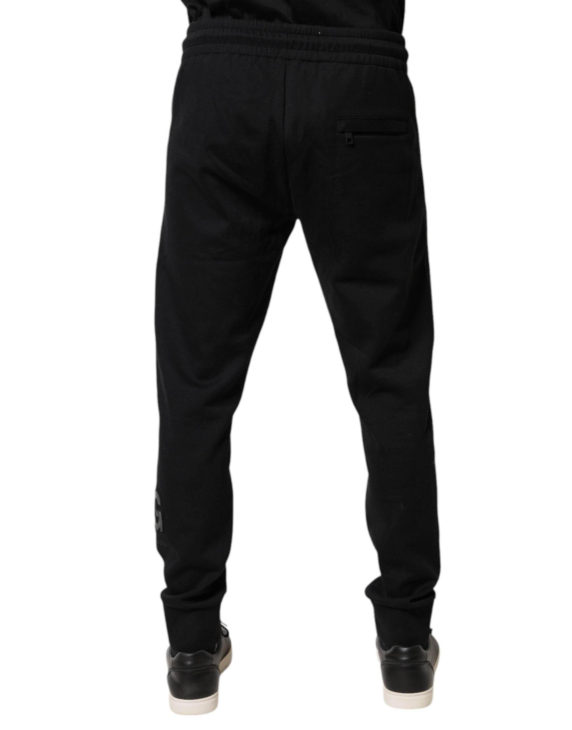Dolce & Gabbana Black Cotton Jogger Jogging Pants - Hilstor
