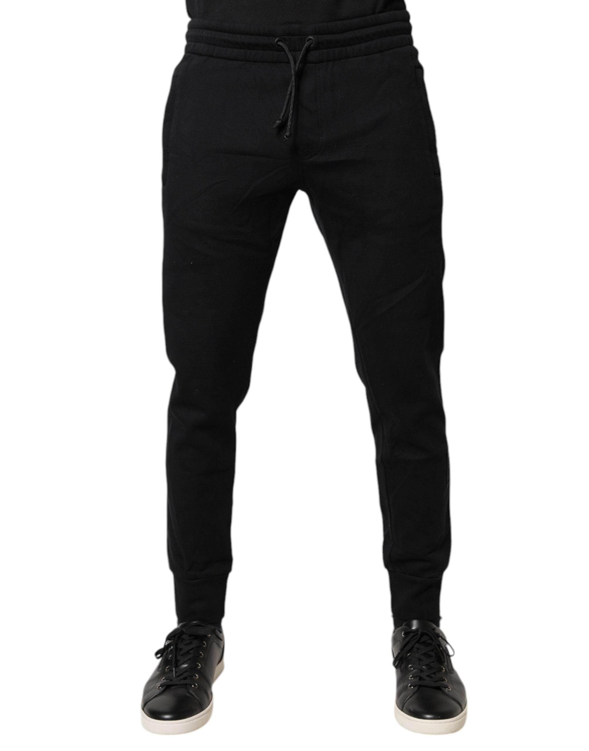 Dolce & Gabbana Black Cotton Jogger Jogging Pants - Hilstor