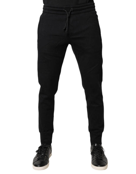 Dolce & Gabbana Black Cotton Jogger Jogging Pants - Hilstor