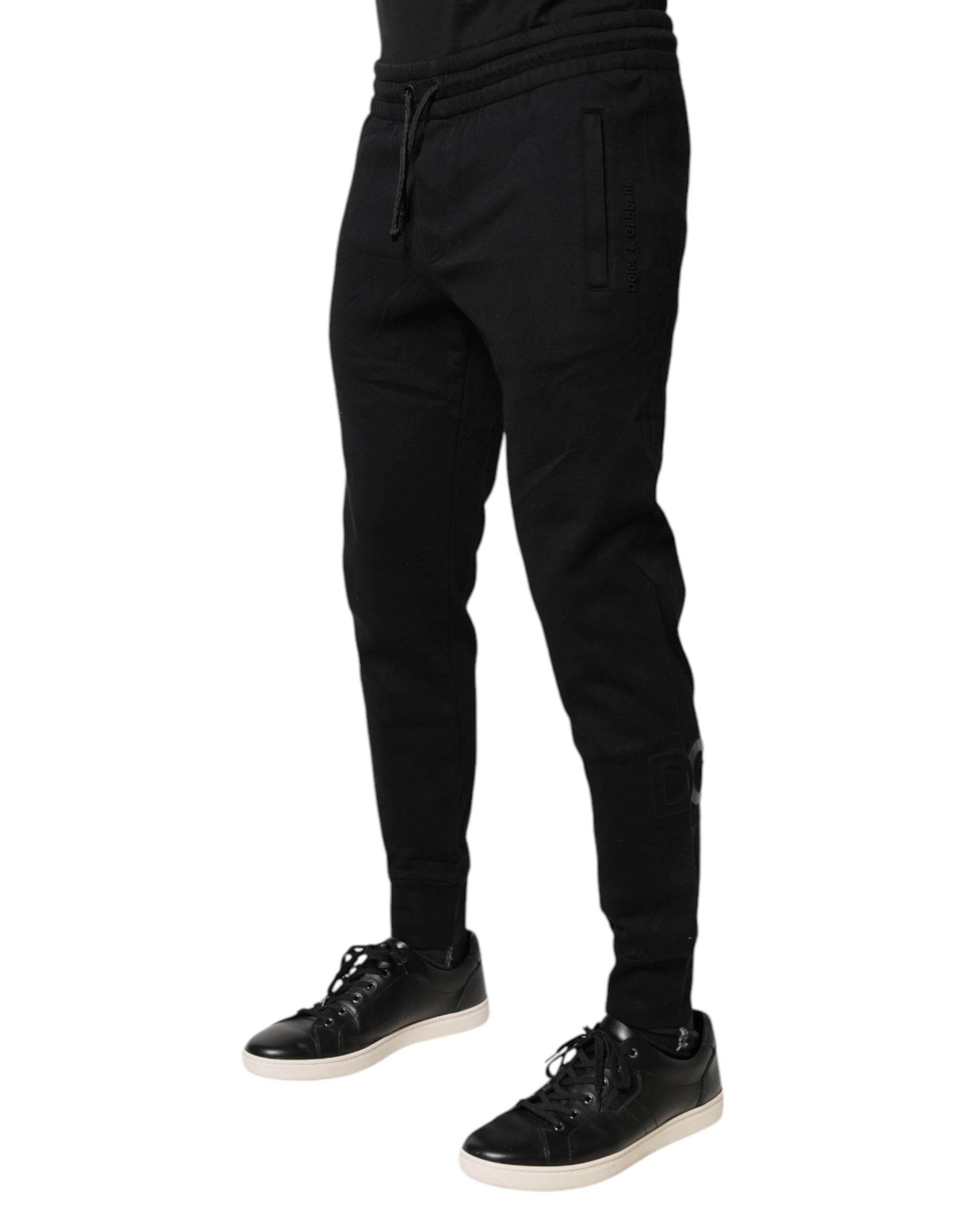 Dolce & Gabbana Black Cotton Jogger Jogging Pants - Hilstor