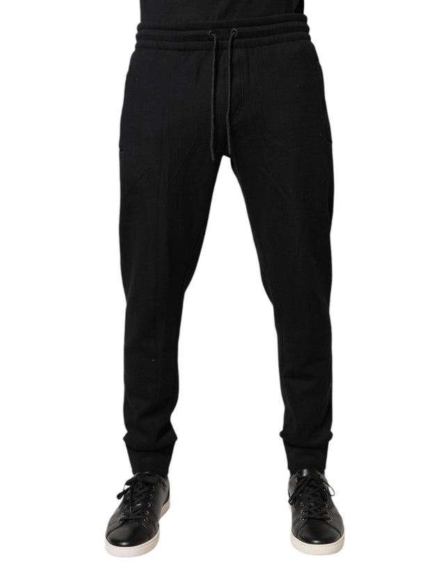 Dolce & Gabbana Black Cotton Jogger Jogging Pants - Hilstor
