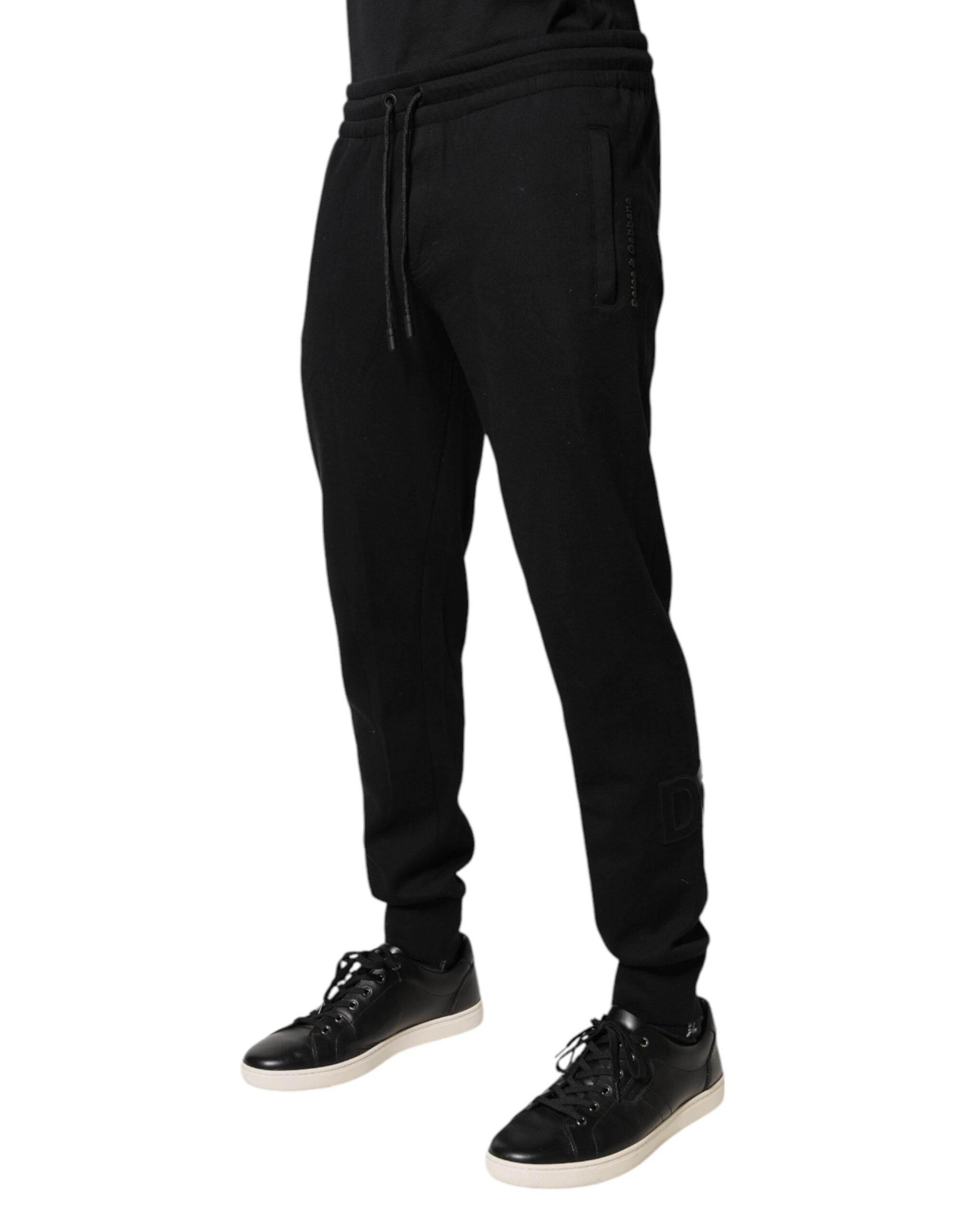 Dolce & Gabbana Black Cotton Jogger Jogging Pants - Hilstor