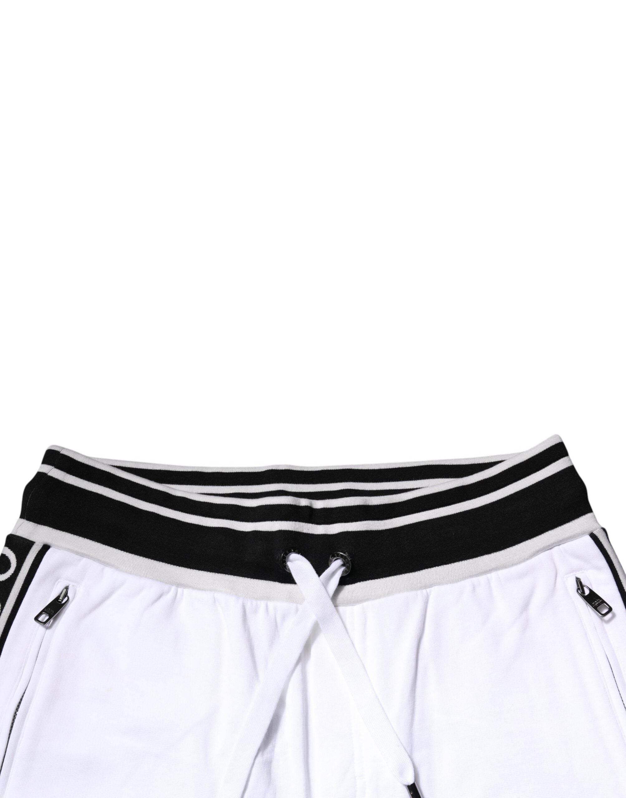Dolce & Gabbana White Stripe Cotton DG King Bermuda Shorts - Hilstor