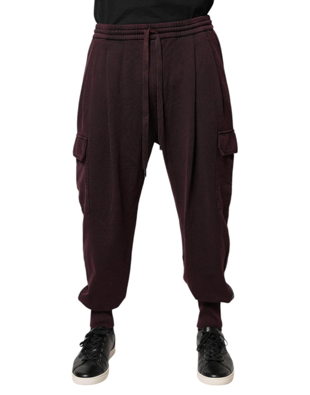 Dolce & Gabbana Dark Violet Cotton Cargo Jogger Pants - Hilstor