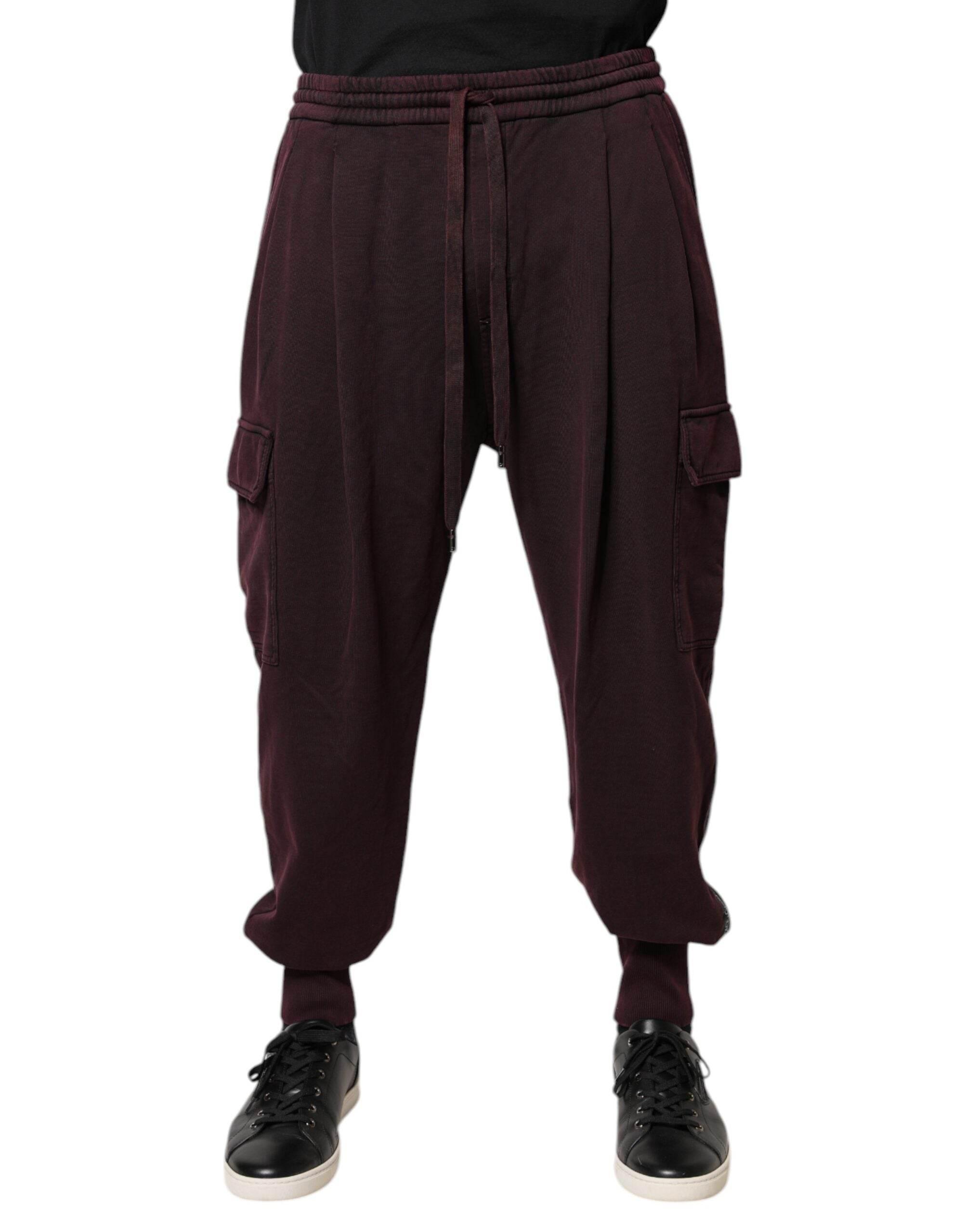 Dolce & Gabbana Dark Violet Cotton Cargo Jogger Pants - Hilstor