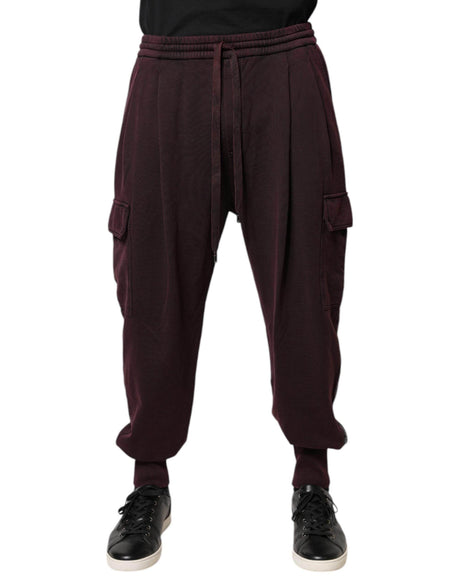 Dolce & Gabbana Dark Violet Cotton Cargo Jogger Pants - Hilstor