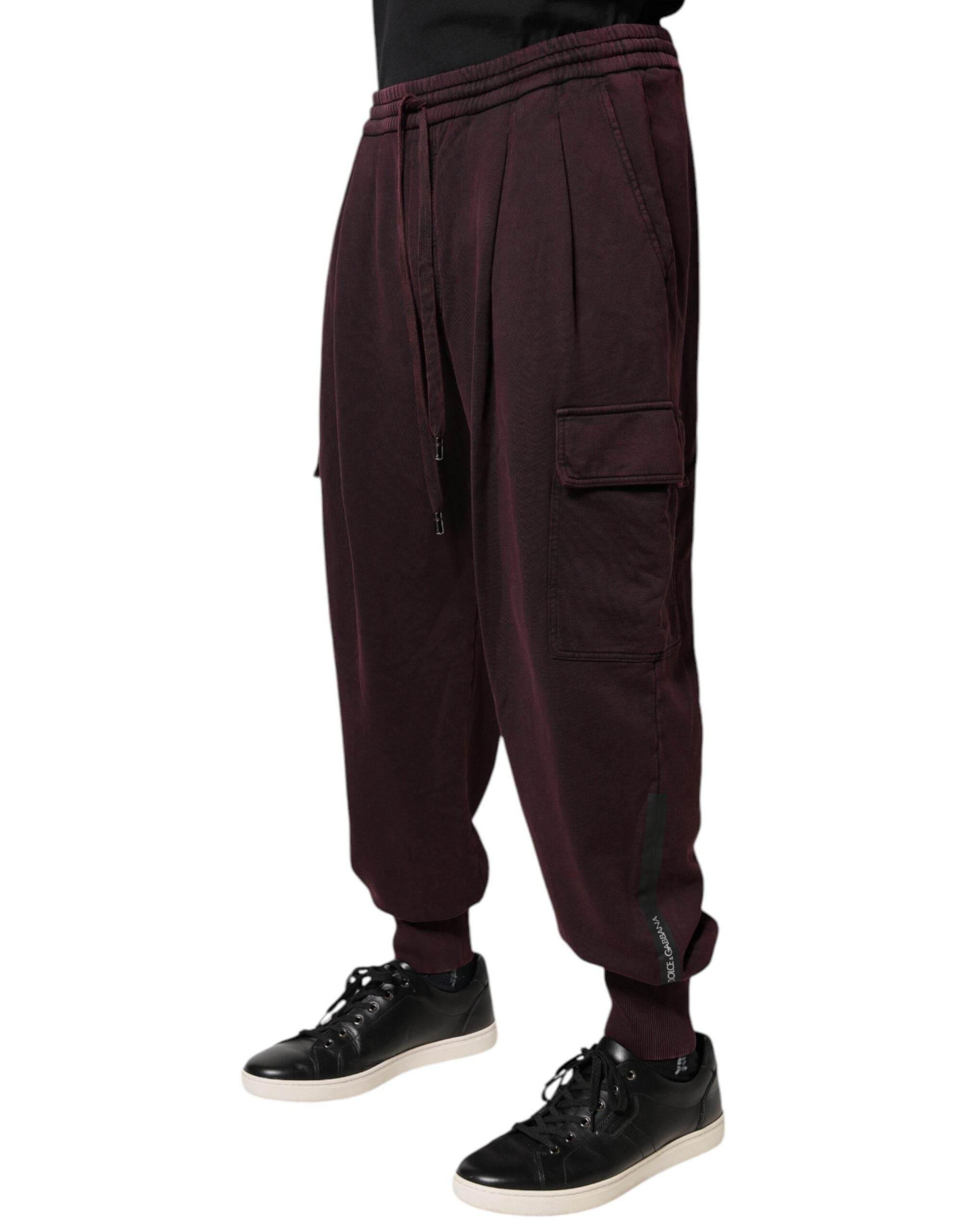 Dolce & Gabbana Dark Violet Cotton Cargo Jogger Pants - Hilstor