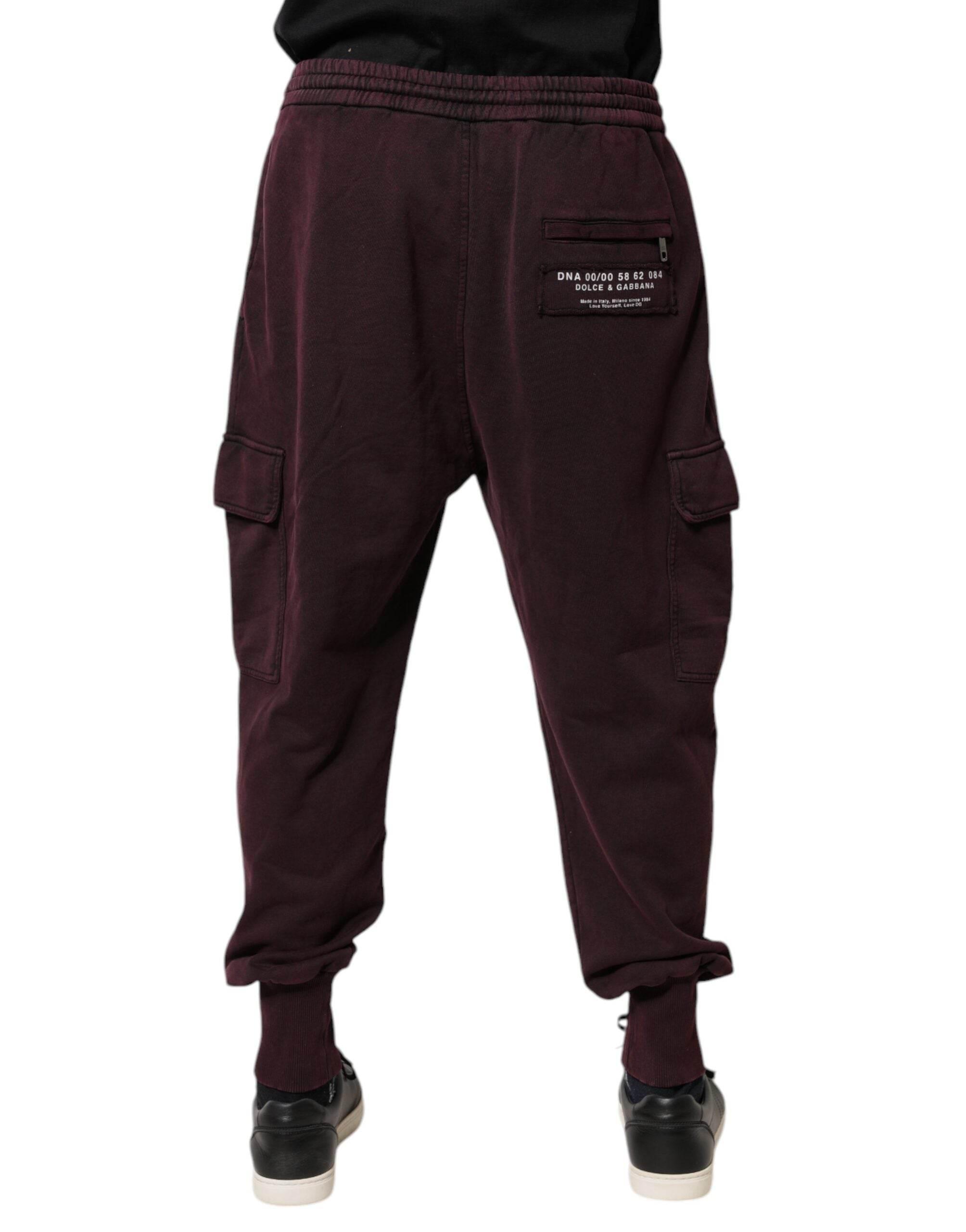 Dolce & Gabbana Dark Violet Cotton Cargo Jogger Pants - Hilstor