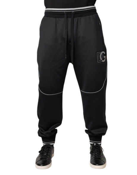 Dolce & Gabbana Black Polyester Logo Jogger Pants - Hilstor
