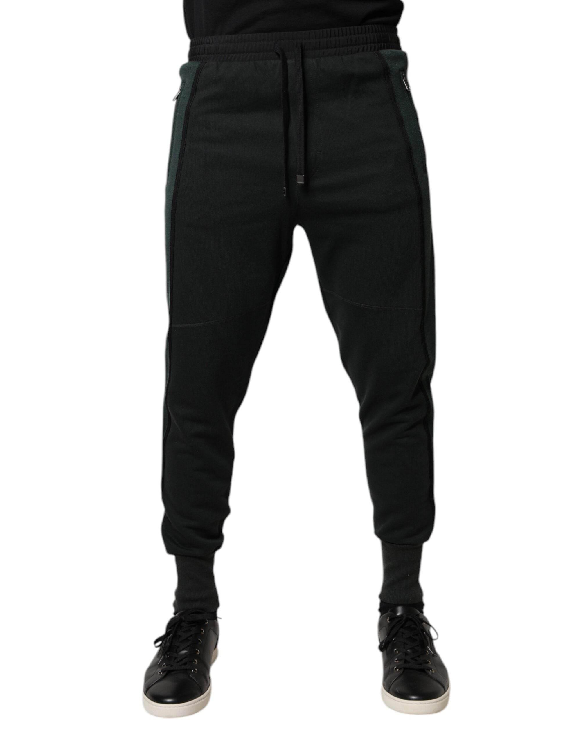 Dolce & Gabbana Black Cotton Blend Jogger Sweatpants Pants - Hilstor