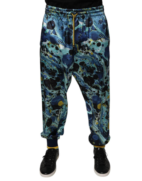 Dolce & Gabbana Multicolor Marble Print Jogger Men Sweatpants Pants - Hilstor